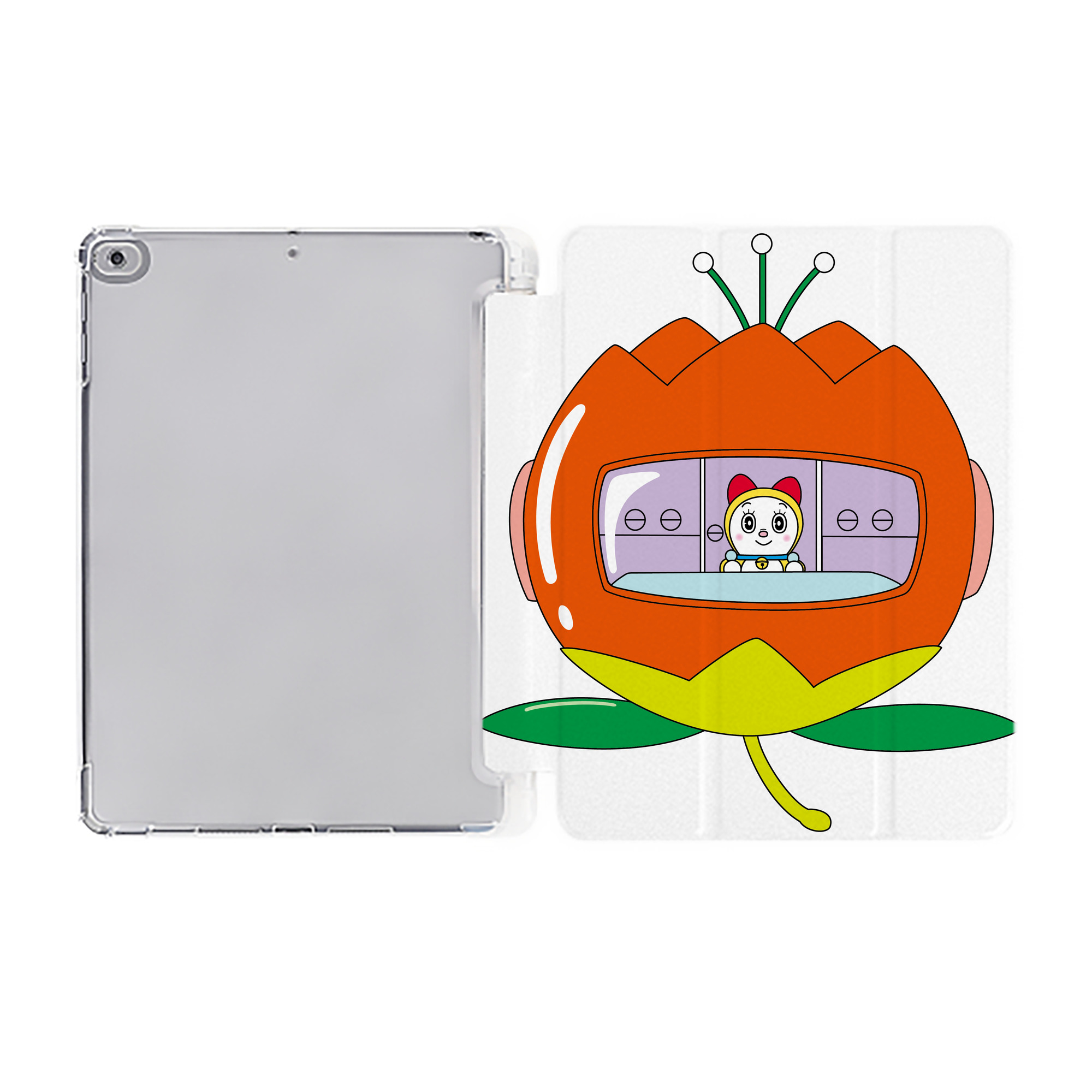 （画像用） ドラえもん ドラミ Doraemon Dorami IPad ケース ペン収納付き 三つ折りスタンド PUレザー×シリコン 対応機種9.5/10.5/10.9インチ